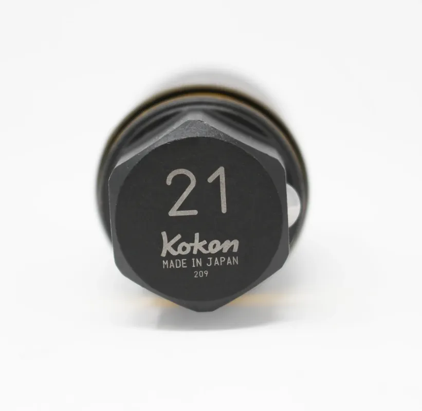 Next Day Delivery Ko-ken Tools 21 Hex Dr. Wheel Nut Adaptor Socket 21mm Extra Thin walled Length 55mm Color coded Protector