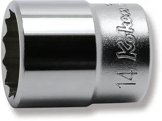 Ko-ken Tools 1/4 Sq. Dr. 12 Point chrome Metric Socket 14mm Secure Checkout