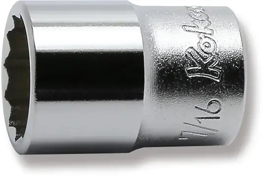 Authentic Ko-ken Tools 1/4 Sq. Dr. 12 point chrome SAE Socket 7/16