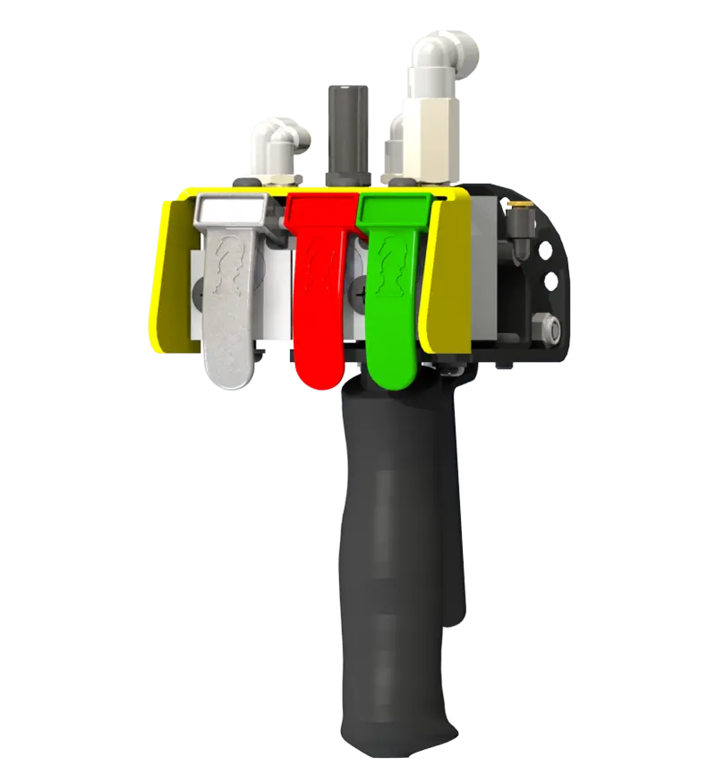 Affordable Knight Global Pneumatic Control Handle with Pneumatic Trigger, (3) Thumb Levers, (1) 1-Button - KG BPTA9430