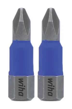 Today Only Wiha Set of 2 Phillips Terminator Blue Impact Bits, PH2 x 1 in - WI 70002