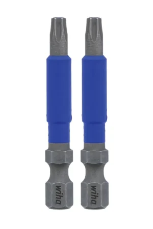New Arrival Wiha Set of 2 Terminator Blue Impact Bits, T15 x 2 in - WI 70218