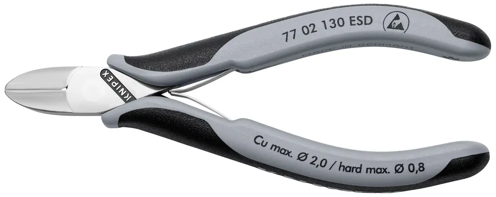 KNIPEX 77 02 130 ESD | 5 1/4" Electronics Diagonal Cutters, ESD Handles Today Only