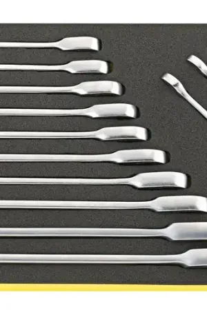While Supplies Last Stahlwille Set of 12 Ratchet Ring Combination Wrench with TCS Insert, 8 - 19mm, 350 x 175 x 30mm - ST 96830651