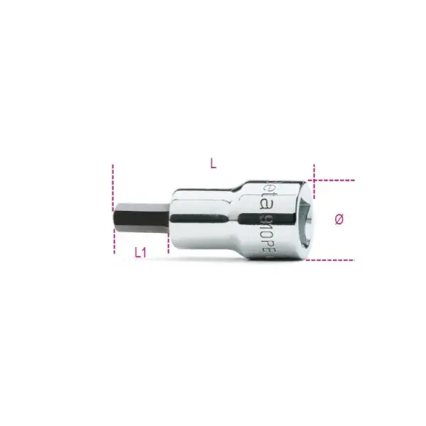 Beta Tools (Article# 910PE 7) 7mm, 3/8 in Drive Hexagon Bit Socket, Chrome-Plated - BT 9100497 Grab Now
