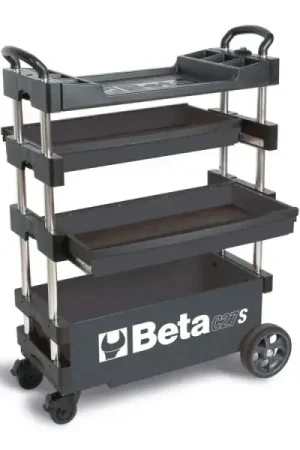 Weekend Sale Beta Tools (Article# C27S-G) Collapsible Rolling Tool Cart - Gray - BT 27000202