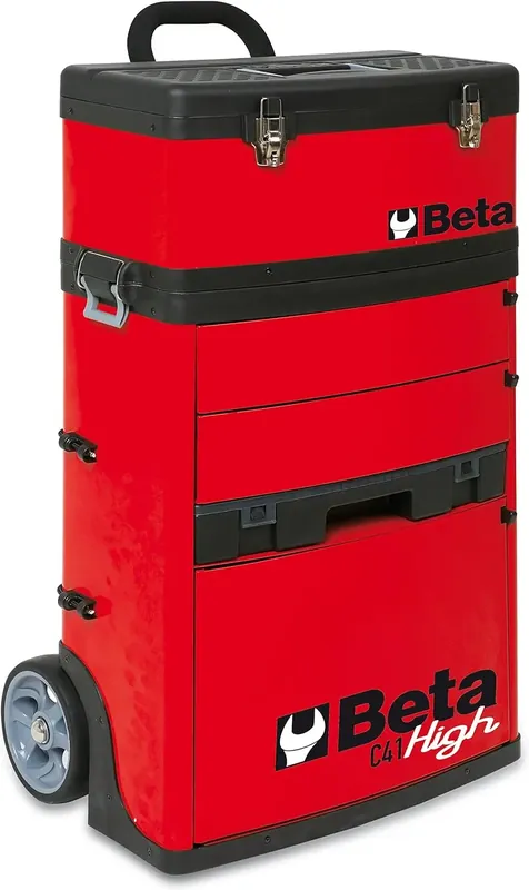 Beta Tools (Article# C41H-R) Two-Module Rolling Tool Chest - Red - BT 41000008 Express Delivery