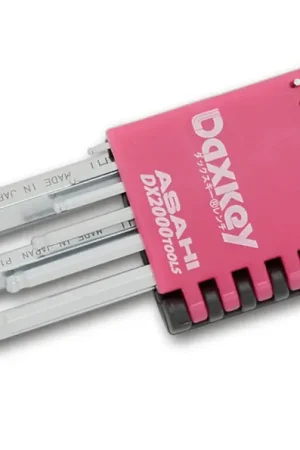 ASAHI DAXKEY Wrenches Bent on Edges, SHORT TYPE, Half-Length Ended Hex Key Set 9 Pcs, 1.5-10mm - DWS0910 Price Cut