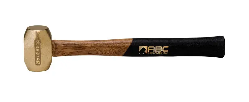 ABC Hammers 2 lbs Brass Hammer with 12.5 in Wood Handle - ABC ABC2BW Time-Limited