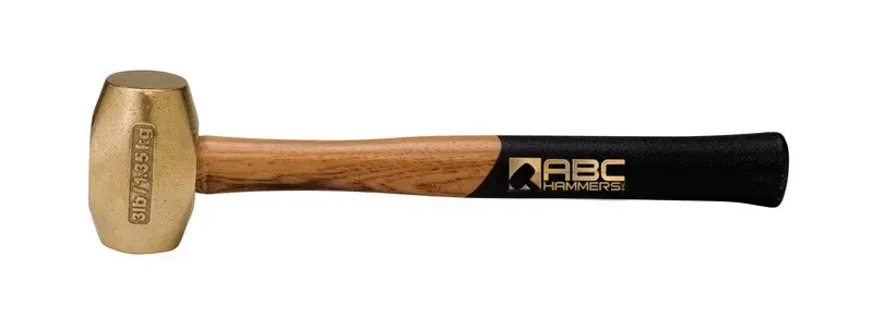 ABC Hammers 3 lbs Brass Hammer with 12.5 in Wood Handle - ABC ABC3BW Best Seller