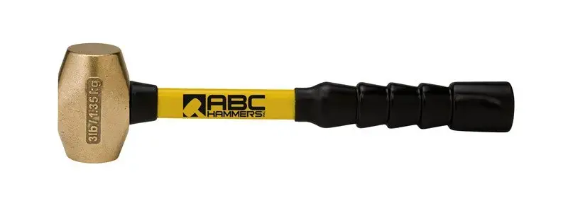 ABC Hammers 3 lbs Brass Hammer with 12 in Fiberglass Handle - ABC ABC3BFB Limited Offer