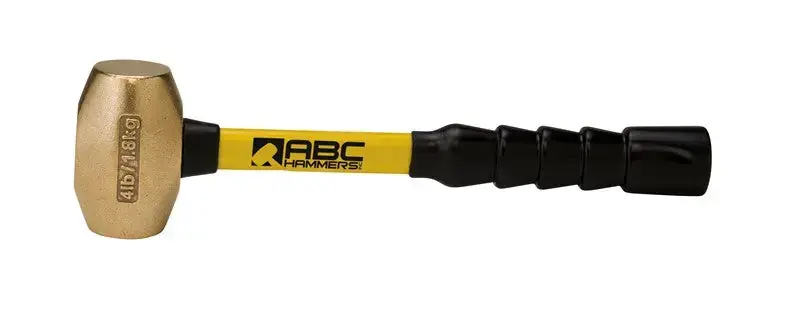 ABC Hammers 4 lbs Brass Hammer with 12 in Fiberglass Handle - ABC ABC4BFB While Supplies Last