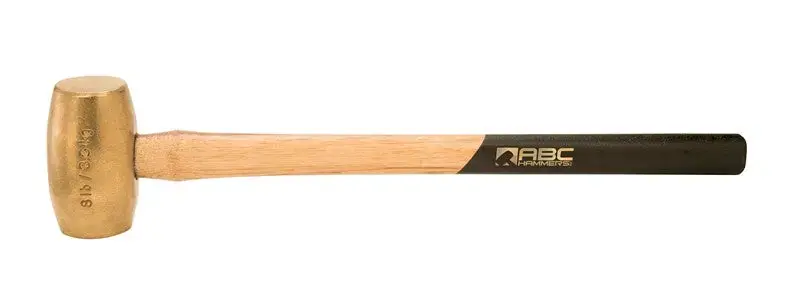 ABC Hammers 8 lbs Brass Hammer with 24 in Wood Handle - ABC ABC8BWS Price Cut