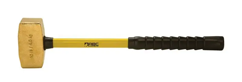 ABC Hammers 10 lbs Brass Hammer with 24 in Fiberglass Handle - ABC ABC10BFBS Price Cut
