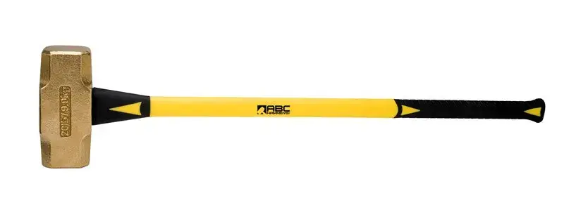 ABC Hammers 20 lbs Brass Hammer with 33 in Fiberglass Handle - ABC ABC20BF Same Day Shipping