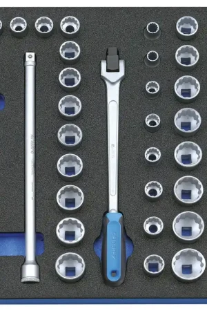 Gedore Set of 43 3/8 in Socket Wrench Assortment with Check Tool Module - GD 2016486 New Release