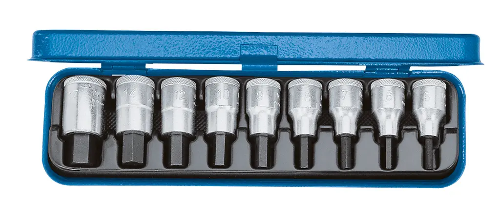 Last Chance Gedore Set of 9 1/2 in Internal Hexagon Screwdriver, 5 - 17mm - GD 6156250