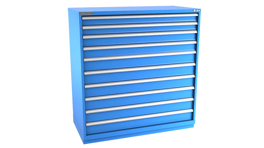 Affordable Champion Tool 10-Drawer Modular Cabinet, 56-1/2 W x 59-1/2 H x 28-1/2 D in - CM DW2700-1001-ILC-FTB