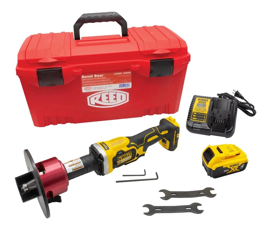 Reed Mfg CPBDK Bevel Boss™ Cordless Pipe Beveler Kit, DeWalt® Markdown