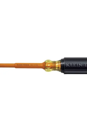 Clearance Klein Tools 602-4-INS Insulated Screwdriver, 1/4-Inch Cabinet, 4-Inch Round Shank