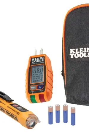 Best Choice Klein Tools RT250KIT Premium Dual-Range NCVT and GFCI Receptacle Tester Electrical Test Kit