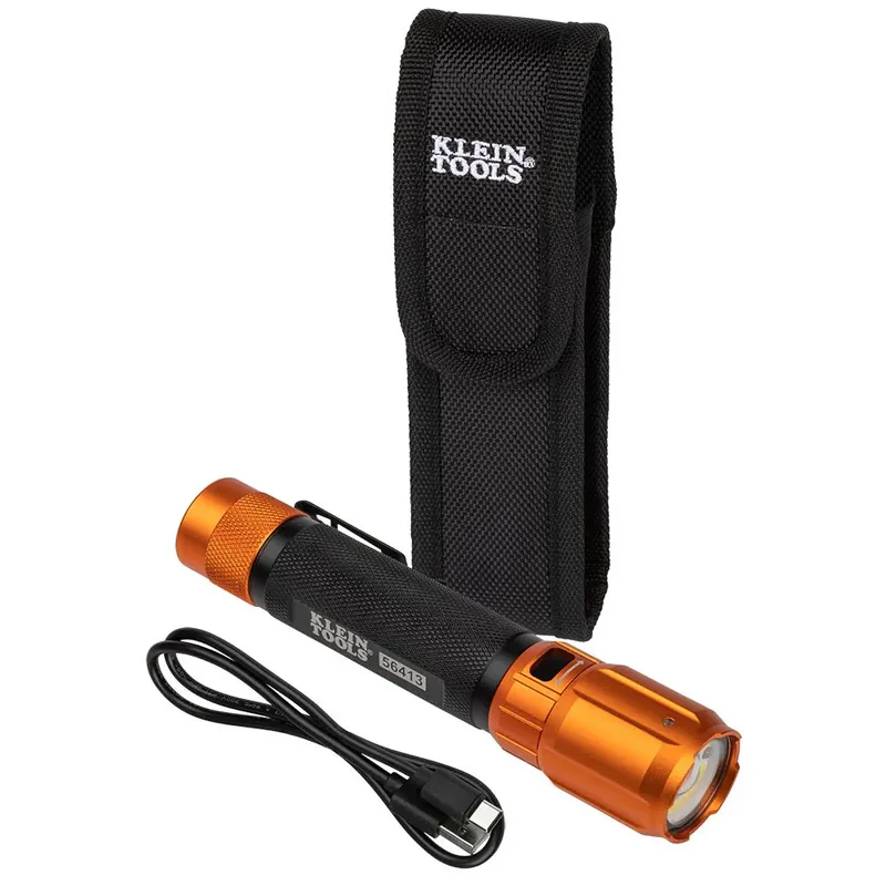 Sale Klein Tools 56413 Rechargeable 2-Color LED Flashlight with Holster