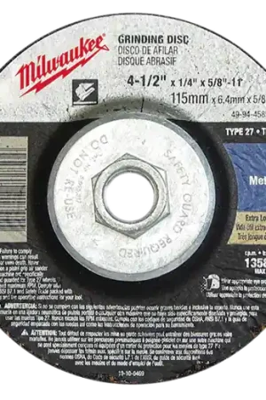Authentic Milwaukee 49-94-4585 4-1/2" x 1/4" x 7/8"- Type 27 Metal Grinding Wheel