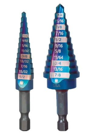 Affordable SPYDER 19025 Mach-Blue 1/8”-1/2” & 3/16”-7/8” Step Bit Set