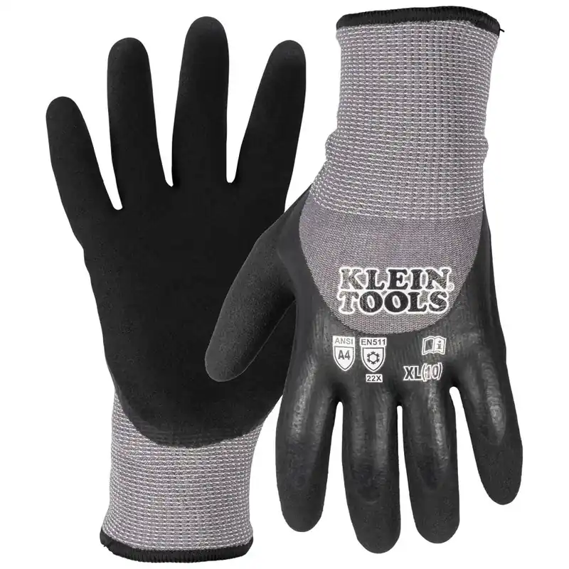 Klein Tools 60840 Winter Knit Dipped Gloves, Cut Level A4, Touchscreen, X-Large Affordable