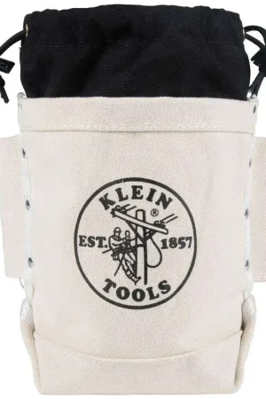 Clearance Klein Tools 5416TC Bolt Bag, Top Closing Tool Pouch with Tunnel Connect, 5 x 10 x 9-Inch