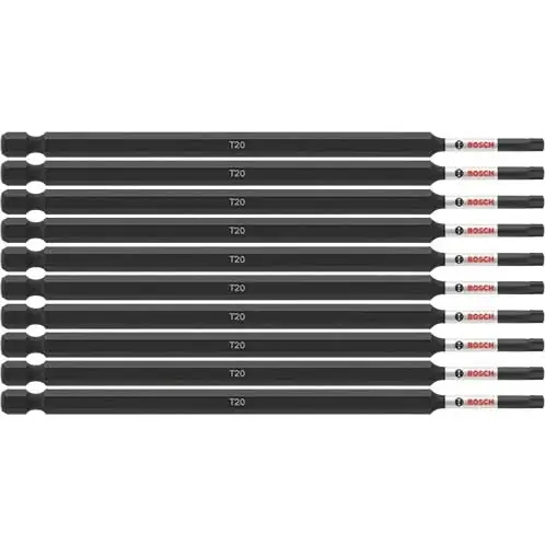 Bosch ITT206B 10-Piece Impact Tough 6 In. Torx #20 Power Bits Hassle-Free Returns