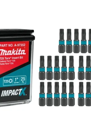 Makita A-97352 ImpactX T25 Torx 1" Insert Bit, 25/pk Direct From Factory