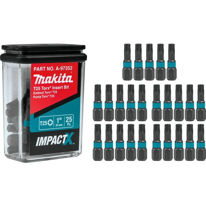 Makita A-97352 ImpactX T25 Torx 1" Insert Bit, 25/pk Direct From Factory