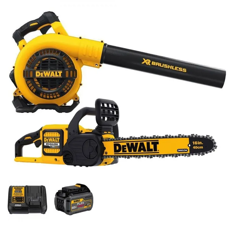Dewalt DCKO667X1 FLEXVOLT 60V MAX Blower & ChainSaw 9.0Ah Combo Kit Premium
