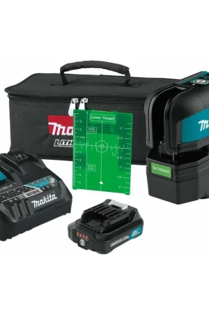 While Supplies Last Makita SK105GDNAX 12V max CXT Lithium-Ion Cordless Self-Leveling Cross-Line Green Beam Laser Kit (2.0Ah)