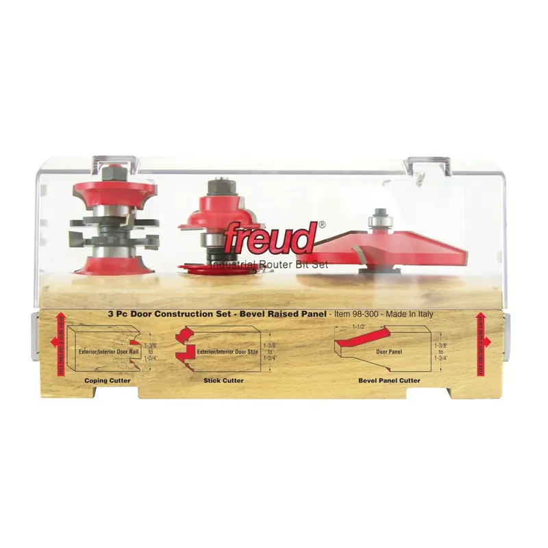 Bargain Freud 98-300 3 Piece Door Construction Router Bit Set