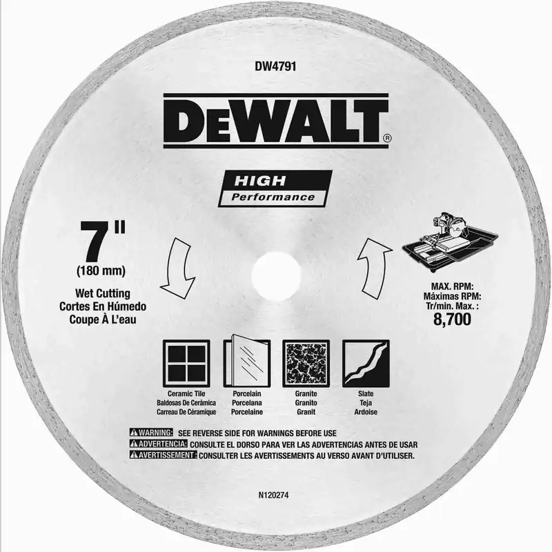 Bargain DeWalt DW4791 7 in. x .060 Tile Blade Wet
