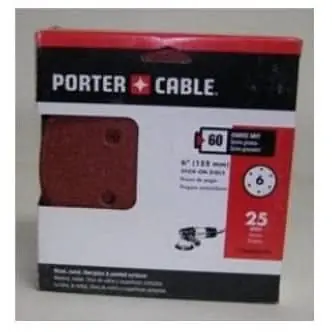 Buy Online PORTER-CABLE 726600625 6" 6 hole 60g disc 25 pack