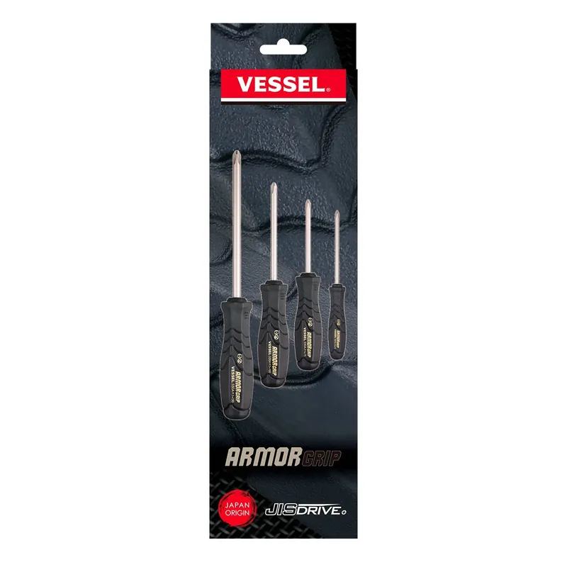 New Release Vessel 550APH4PBU ARMOR GRIP Screwdriver 4-Piece Set