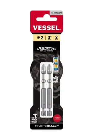 Buy Direct Vessel IBPH275P2 Impact Ball Torsion Phillips #2 Bit, 2-Pack