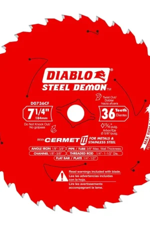 Diablo D0736CF 7-1/4-in. x 36-Teeth Steel Demon Cermet II Saw Blade for Thick Metal Don't Miss Out