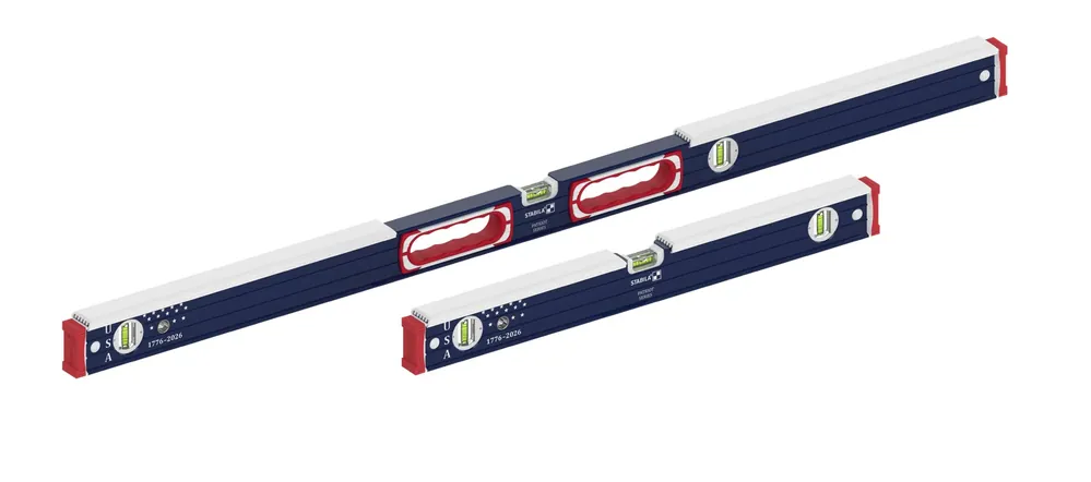 Trusted Brand Stabila Limited Edition Patriotic Type 196 Heavy Duty Mason 24-in. and 48-in. Level Set (36250)