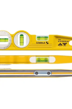 Free Returns Stabila 25360 Type 81SMW360 Die Cast Magnetic Torpedo Level with Protractor Vial