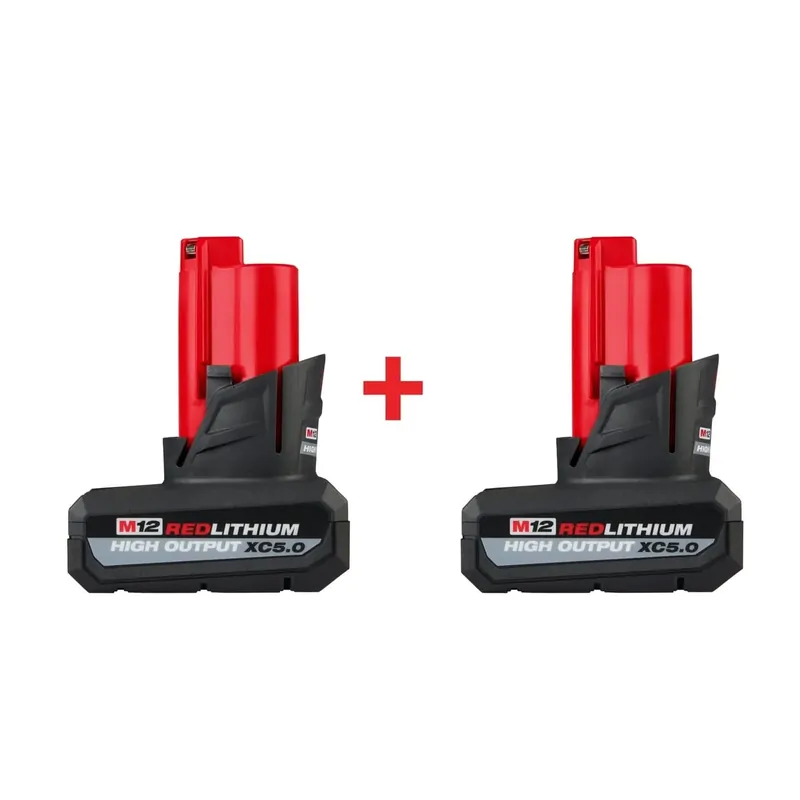 Milwaukee M12 REDLITHIUM HIGH OUTPUT XC 5.0Ah Battery, 2-Pack Save Now
