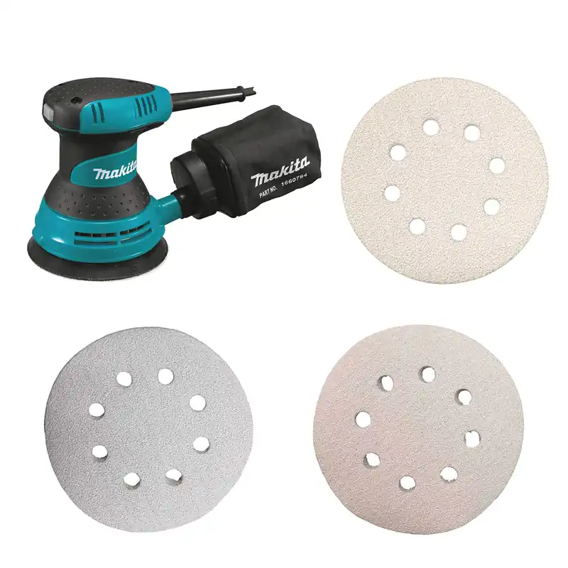 Latest Makita 5" Random Orbit Sander Kit with 15-Piece Assorted Abrasives Kit
