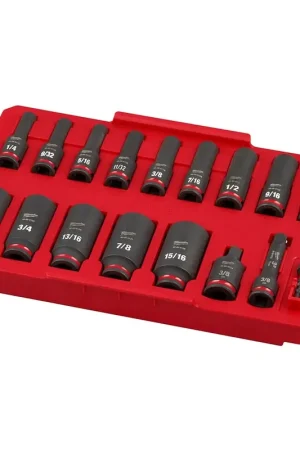 49-66-6815 SHOCKWAVE Impact Duty Socket 3/8" Dr 17PC SAE TRAY Set Trending