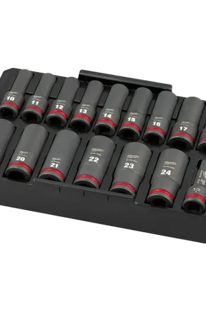 49-66-6818 SHOCKWAVE Impact Duty Socket 1/2" Dr 16PC MM TRAY Set Popular