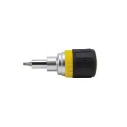 Klein Tools 32594 Multi-Bit Ratcheting Screwdriver, 6-in-1, Stubby, Ph, Sl, Sq, Nut Bits Trending