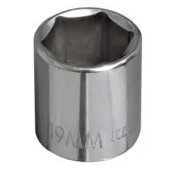 Klein Tools 65919 19 mm Metric 6-Point Socket, 3/8-Inch Drive Authentic