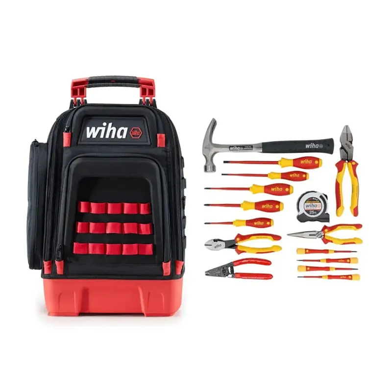 Grab Now Wiha 91870 16-Piece Insulated Heavy Duty Backpack Apprentice Electrictian Tool Set